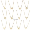 Imagen de 1 Unidad Acero Inoxidable 304 & Latón Cable Cadena Cruz Collares Chapado en Oro de 18K Letra Mayúscula Mensaje " A-Z " Micro Pave 45cm longitud