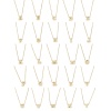 Imagen de 1 Unidad Acero Inoxidable 304 & Latón Cable Cadena Cruz Collares Chapado en Oro de 18K Letra Mayúscula Mensaje " A-Z " Micro Pave 45cm longitud