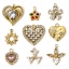 Immagine di 1 Pz Placcatura Sottovuoto 304 Acciaio Inossidabile San Valentino Ciondoli Cuore Oro Placcato Con Strass Trasparente Strass