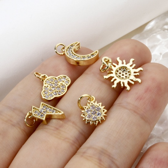 Picture of Brass Galaxy Charms 18K Gold Plated Sun