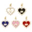 Picture of Eco-friendly Brass Valentine's Day Charms 18K Real Gold Plated Multicolor Heart Eye Enamel Clear Cubic Zirconia Clear Rhinestone 26mm x 18mm