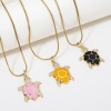Image de 1 Pièce Breloques Bijoux d'Océan en Laiton Respectueux de la Nature Tortue de Mer Plaqué Or Véritable 18K Multicolore Émail à Zircone Cubique Clair 26mm x 17mm