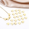 Picture of Vacuum Plating 304 Stainless Steel Beads For DIY Jewelry Making Heart 18K Gold Plated Capital Alphabet Initial Letter Message " A-Z " 8mm x 7mm, Hole: Approx 2mm