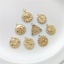 Immagine di 1 Pz Ecologico Ottone Ciondoli Tondo 14K Vero Oro Placcato Multicolore Cubic Zirconiae