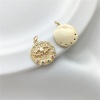 Picture of Eco-friendly Brass Charms 14K Real Gold Plated Round Multicolour Cubic Zirconia