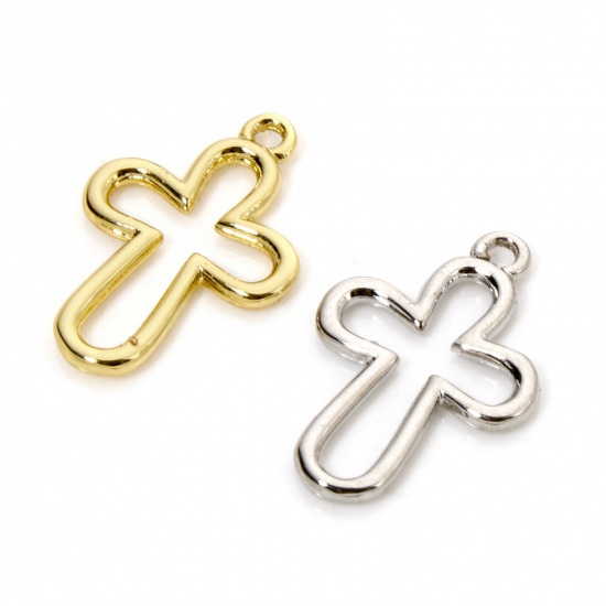 Immagine di 1 Pz Ottone Religione Ciondoli Croce Multicolore 18mm x 12mm