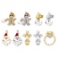 Picture of Brass Christmas Charms Christmas Ginger Bread Man Girl Imitation Pearl