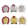 Picture of Brass Charms Arched Virgin Mary Micro Pave Multicolour Cubic Zirconia