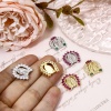Picture of Brass Charms Arched Virgin Mary Micro Pave Multicolour Cubic Zirconia