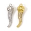 Immagine di 1 Pz Ottone 3D Ciondoli Corona Peperone Micro Spianare Trasparente Cubic Zirconiae 3cm x 1cm