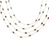 Picture of Vacuum Plating 304 Stainless Steel Beaded Chain Necklace 18K Gold Plated Multicolor Round Faceted 40cm(15.7") long