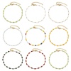 Immagine di 1 Pz Placcatura Sottovuoto 304 Acciaio Inossidabile Catena di Perline Cavigliere Placcato Oro 18K Multicolore Sezione Cilindrico 20.5cm lunghezza