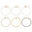 Immagine di 1 Pz Placcatura Sottovuoto 304 Acciaio Inossidabile Catena di Perline Braccialetti Placcato Oro 18K Multicolore Cilindrico 17cm Lunghezza