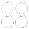 Picture of 304 Stainless Steel Lips Chain Anklet Silver Tone Enamel 24.5cm(9.6") long