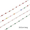 Picture of 304 Stainless Steel Lips Chain Anklet Silver Tone Enamel 24.5cm(9.6") long