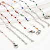 Picture of 304 Stainless Steel Lips Chain Anklet Silver Tone Enamel 24.5cm(9.6") long