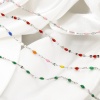 Picture of 304 Stainless Steel Lips Chain Anklet Silver Tone Enamel 24.5cm(9.6") long