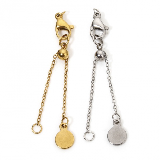 Picture of 1 Piece Eco-friendly Stainless Steel Extender Chain Real Gold Plated Swipeable 6.2cm