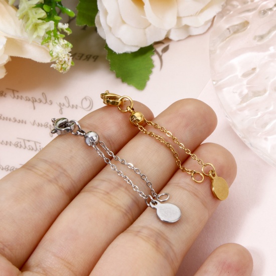 Picture of 1 Piece Eco-friendly Stainless Steel Extender Chain Real Gold Plated Swipeable 6.2cm