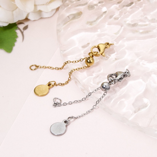 Picture of 1 Piece Eco-friendly Stainless Steel Extender Chain Real Gold Plated Swipeable 6.2cm