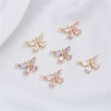 Picture of Eco-friendly Brass Insect Charms 14K Real Gold Plated Butterfly Animal Multicolour Cubic Zirconia