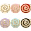 Immagine di 1 Pz Ottone Ciondoli Tondo Placcato Oro 14K Multicolore Spirale Smalto Trasparente Cubic Zirconiae 27mm x 24mm