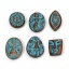 Picture of Zinc Based Alloy Patina Spacer Beads For DIY Jewelry Making Antique Copper Blue Face Fairy