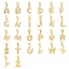 Picture of Brass Charm Pendant 18K Gold Plated Capital Alphabet Initial Letter