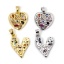 Immagine di 1 Pz Ottone San Valentino Ciondoli Cuore Multicolore Multicolore Cubic Zirconiae