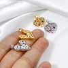 Bild von 1 Stück Messing Valentinstag Charms Bunt Herz Bunt Zirkonia