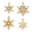 Picture of Brass Christmas Charms 18K Gold Plated Christmas Snowflake Clear Cubic Zirconia