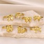 Picture of Vacuum Plating 304 Stainless Steel Open Rings Gold Plated Bowknot 15mm x 12mm