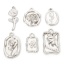 Image de 2 Pcs Breloques en 304 Acier Inoxydable Collection Végétale Rose Argent Mat Tulipe