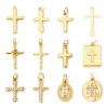 Picture of Eco-friendly Brass Religious Charms Real Gold Plated Cross