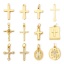 Picture of Eco-friendly Brass Religious Charms Real Gold Plated Cross