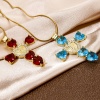 Immagine di 1 Pz Ecologico Ottone Religione Ciondoli Accessori Rettangolo Occhi Disegno 18K Vero Oro Placcato Micro Spianare Multicolore Strass Trasparente Cubic Zirconiae 23mm x 22mm