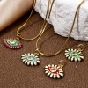 Picture of Eco-friendly Brass Pendants 18K Real Gold Plated Multicolor Eye Enamel Clear Cubic Zirconia 16mm x 15.5mm
