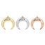 Immagine di 1 Pz Ecologico Ottone Galassia Ciondoli Vero Oro Placcato Falce di Luna Micro Spianare Trasparente Cubic Zirconiae 22mm x 20mm
