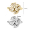Picture of Eco-friendly Brass Micro Pave Connectors Charms Pendants Windmill Real Gold Plated 3D Clear Cubic Zirconia 20mm x 16mm