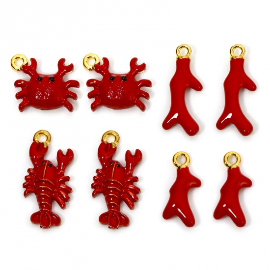 Picture of Zinc Based Alloy Ocean Jewelry Charms Gold Plated Enamel 3D