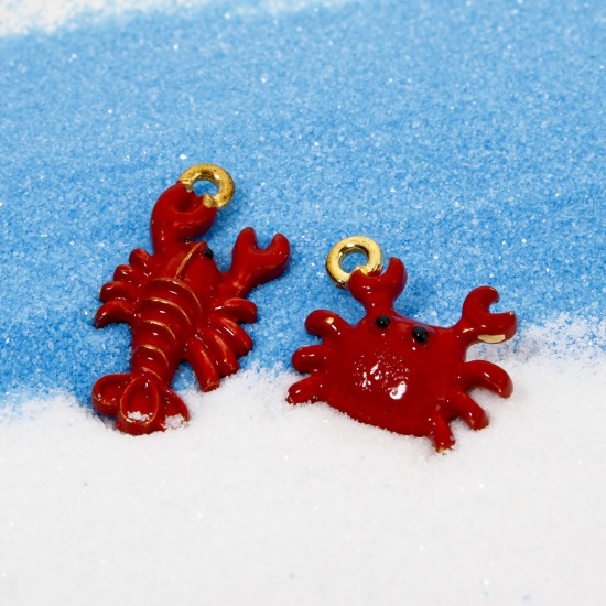 Picture of Zinc Based Alloy Ocean Jewelry Charms Gold Plated Enamel 3D