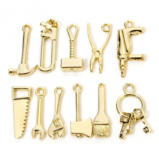 Picture of Eco-friendly Zinc Based Alloy Charms 18K Real Gold Plated Tools 3D