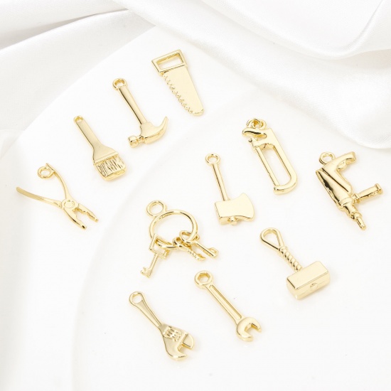 Picture of Eco-friendly Zinc Based Alloy Charms 18K Real Gold Plated Tools 3D