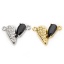 Image de 1 Pièce Connecteurs Pendentifs Breloques La Saint Valentin en Laiton Cœur Multicolore à Strass Noir 19mm x 14mm
