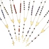 Picture of 304 Stainless Steel Religious Prayer Beads Rosary Necklace Gold Plated Cross Virgin Mary 52cm(20.5") long