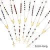 Picture of 304 Stainless Steel Religious Prayer Beads Rosary Necklace Gold Plated Cross Virgin Mary 52cm(20.5") long