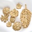 Immagine di 1 Pz Placcatura Sottovuoto 304 Acciaio Inossidabile 3D Ciondoli Fiore Placcato Oro 18K Foglia