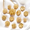 Image de 2 Pcs Perles pour DIY Fabrication de Bijoux en 304 Acier Inoxydable Fleur