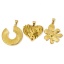 Picture of 304 Stainless Steel Charm Pendant 18K Gold Plated Stripe