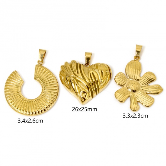 Immagine di 1 Pz 304 Acciaio Inossidabile Ciondoli Pendenti Placcato Oro 18K Striscia